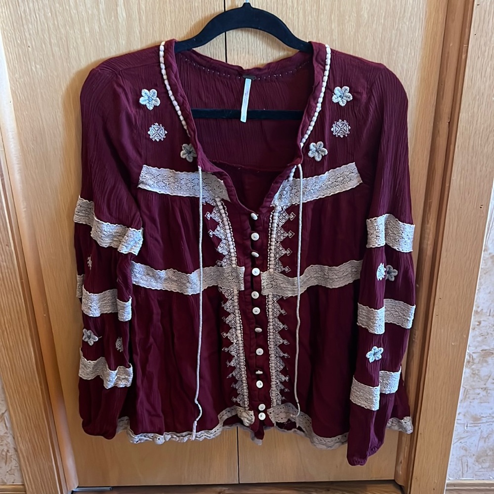 Boho Free People Long Sleeve - worn but still so cute